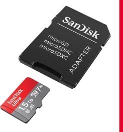 Карта памяти SanDisk Ultra microSDXC UHS-I емкостью 1,5 ТБ