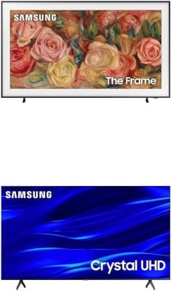 Samsung 43-дюймовый The Frame Smart TV + 65-дюймовый Class Crystal 4K Smart TV