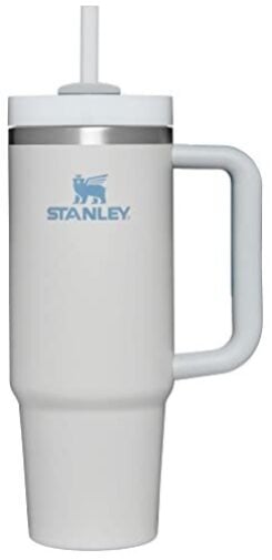 Stanley Quencher H2.0 FlowState Стакан из нержавеющей стали с вакуумной изоляцией, крышкой и трубочкой для воды, холодного чая или кофе, смузи и многого другого, туман, 30 унций