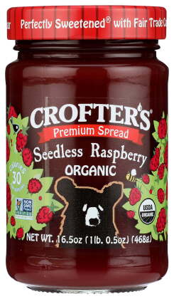 Crofters Fruit Spread, органическая малина премиум-класса, 16,5 унций