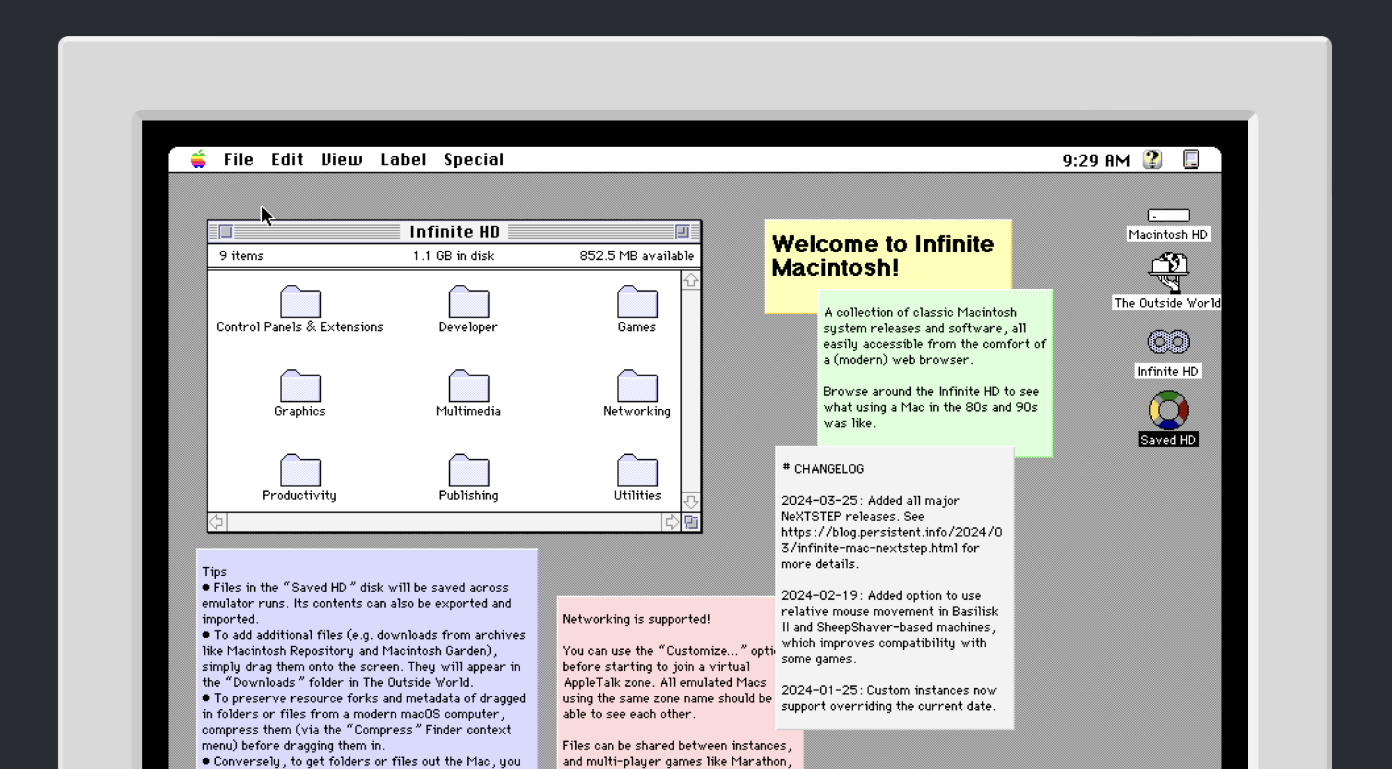 Работает классическая версия Mac OS.