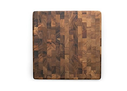 Ironwood Gourmet 28218 Square Charleston End Grain Chef's Board, Acacia Wood 14quot; Square