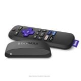 Roku Express 4K+ 2021 | Потоковый медиаплеер HD/4K/HDR с плавной беспроводной потоковой передачей и голосовым пультом Roku с элементами управления телевизором, в комплект входит HDMI-кабель премиум-класса, черный (обновленный)