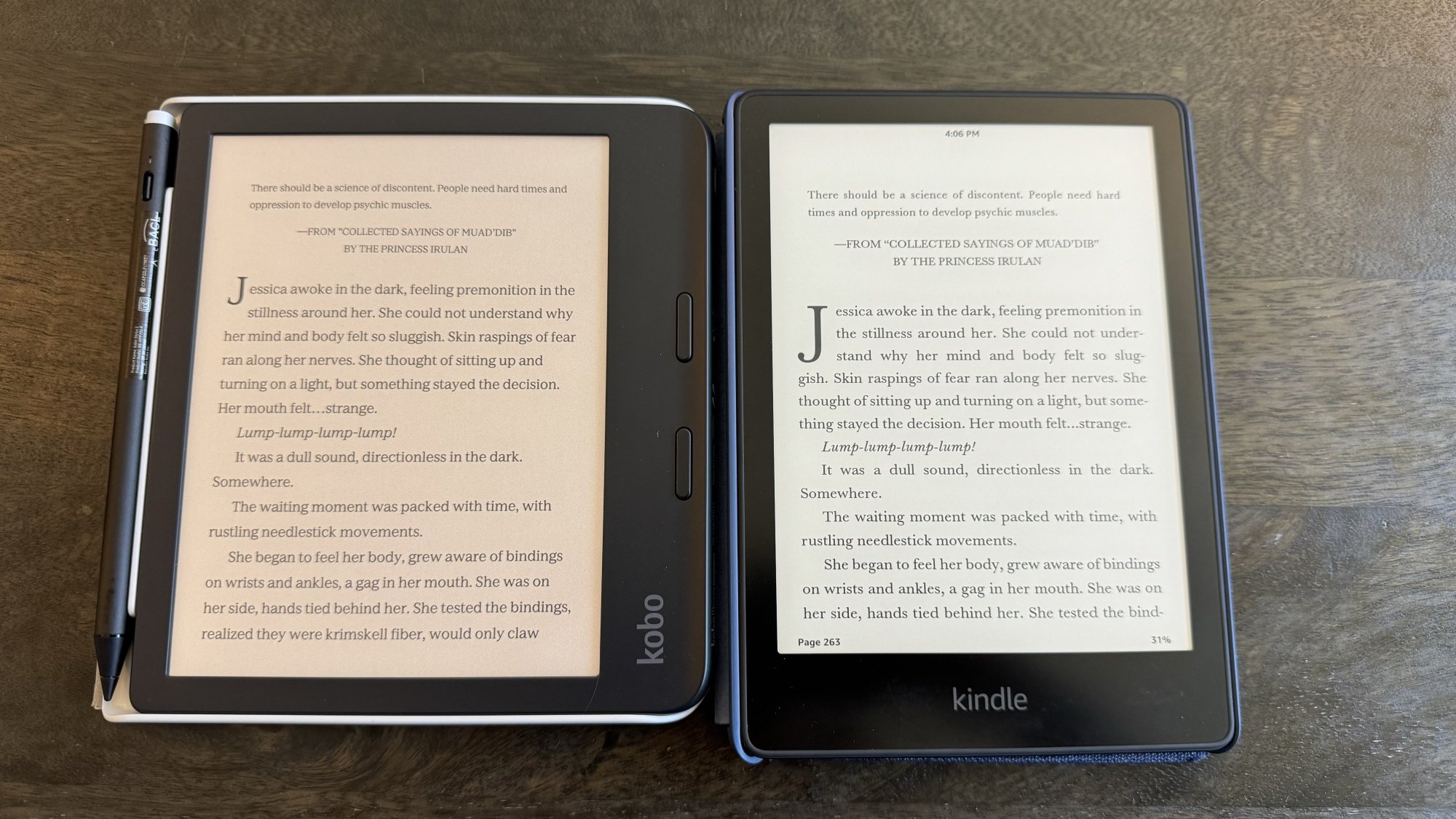 Дюна отображается на Kobo Libra Color и Kindle