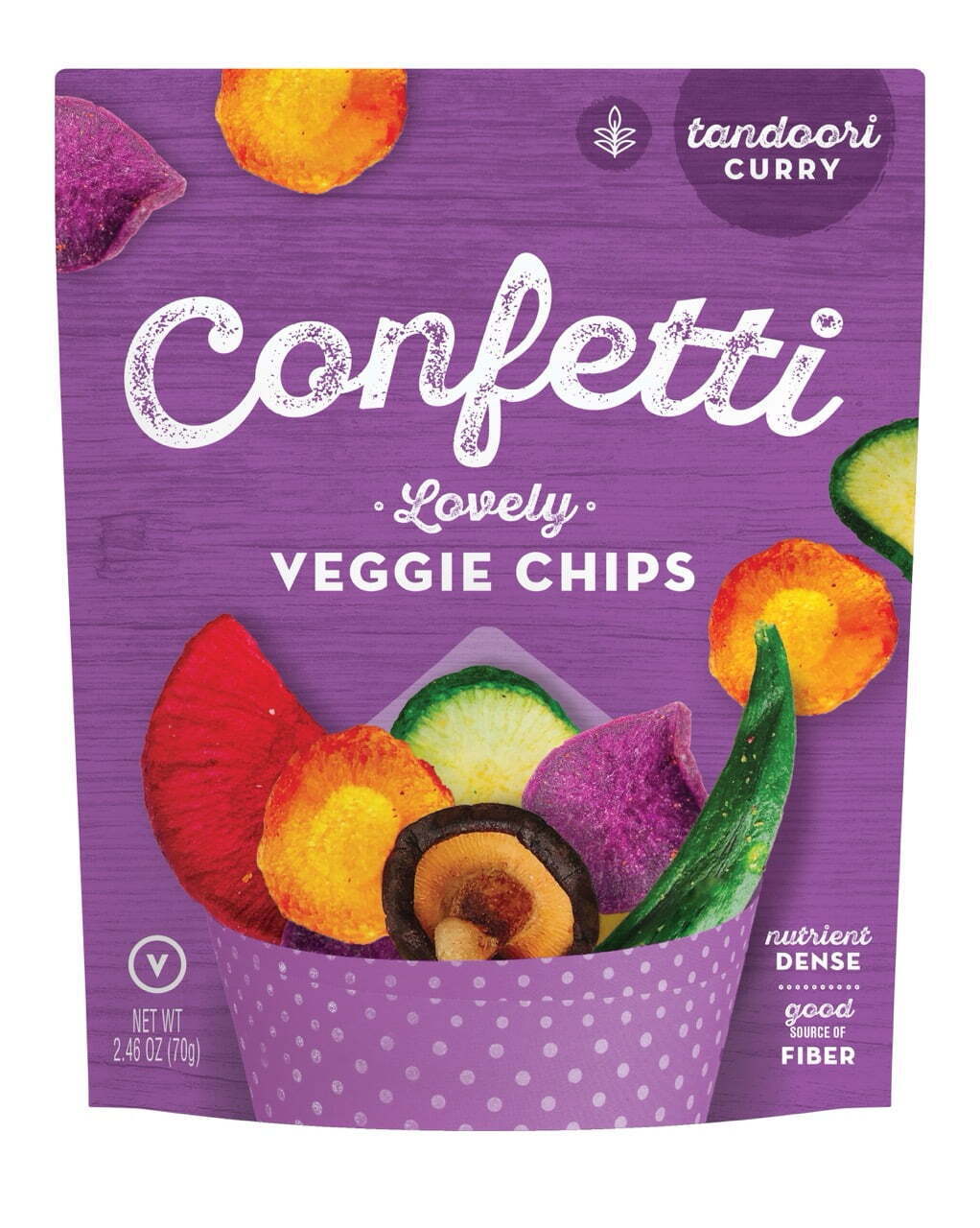 Confetti Snacks Lovely Vegetable Chips, Tandoori Curry, 2,5 унции