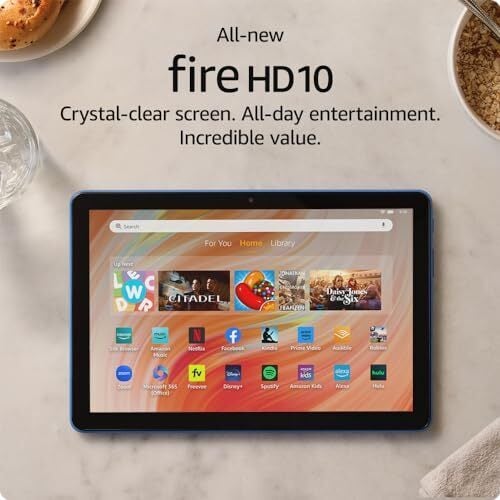 Новый планшет Fire HD 10, созданный для отдыха, 10,1-дюймовый яркий экран Full HD