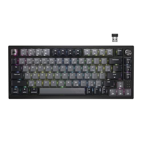 Corsair K65 Plus Беспроводная механическая клавиатура с 75% RGB-подсветкой и возможностью горячей замены (предварительно смазанные красные линейные переключатели MLX)