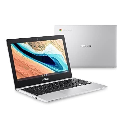 ASUS Chromebook CX1, 11,6-дюймовый дисплей HD NanoEdge, процессор Intel Celeron N4020, 64 ГБ eMMC, 4 ГБ ОЗУ, Chrome OS военного стандарта, прозрачное серебро, CX1101CMA-DB44