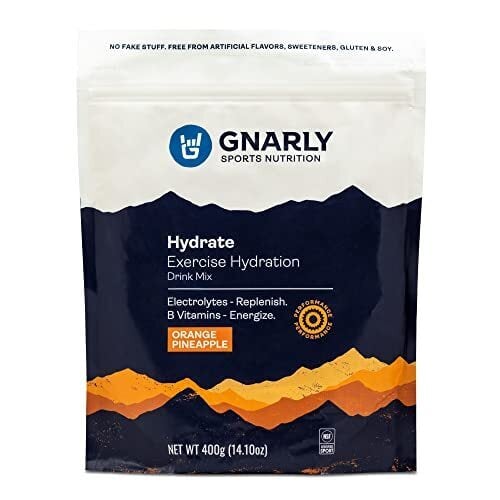 Gnarly Nutrition Hydrate Electroly Powder - Питьевая смесь для гидратации во время тренировок, сертифицировано NSF Sport, раствор электролитов, производительность и восстановление - апельсин-ананас, 14,10 унций