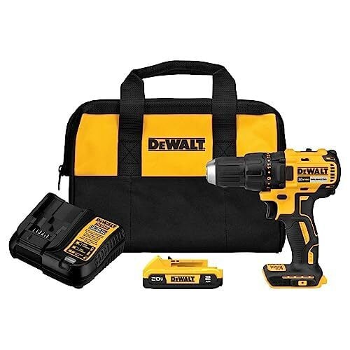 DEWALT 20V MAX Аккумуляторная дрель-шуруповерт, 1/2 дюйма, 2 скорости, аккумулятор XR 2,0 Ач и зарядное устройство в комплекте (DCD777D1)