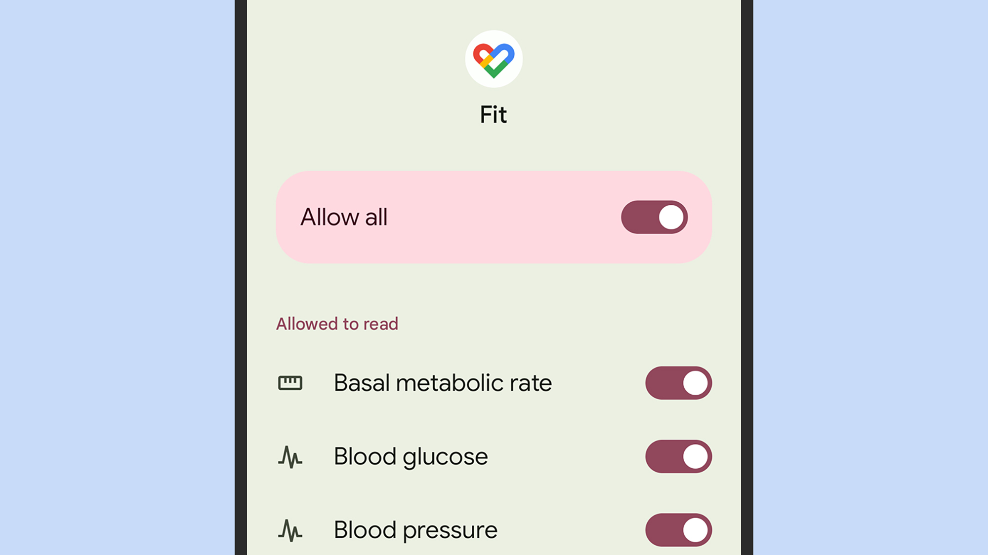 Настройки Google Fit