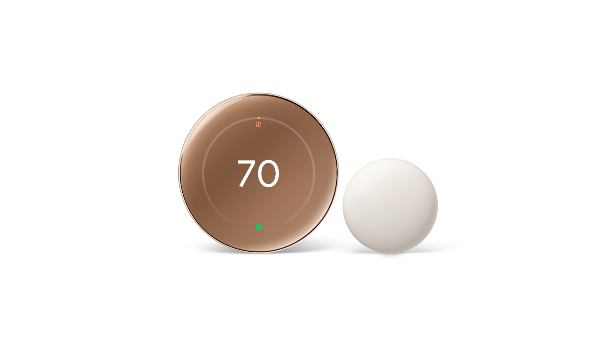 Обучающийся термостат Nest Learning Thermostat next to Temperature Sensor