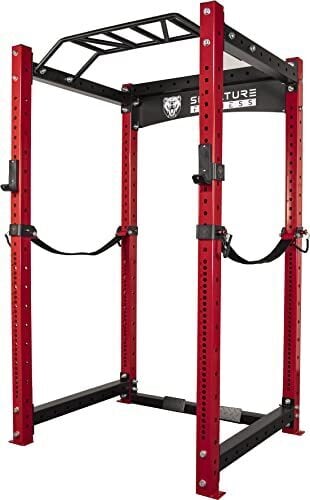 Стойка для приседаний Signature Fitness SF-3 с грузоподъемностью 1500 фунтов, 3” x 3” Power Cage, в комплекте J-образные крючки и ремни безопасности, другие дополнительные аксессуары