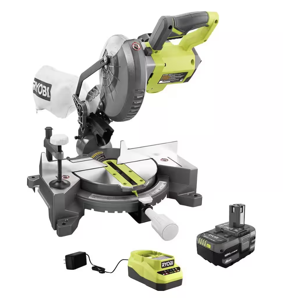 Ryobi ONE+ 18-вольтовая 7 ¼-дюймовая аккумуляторная торцовочная пила