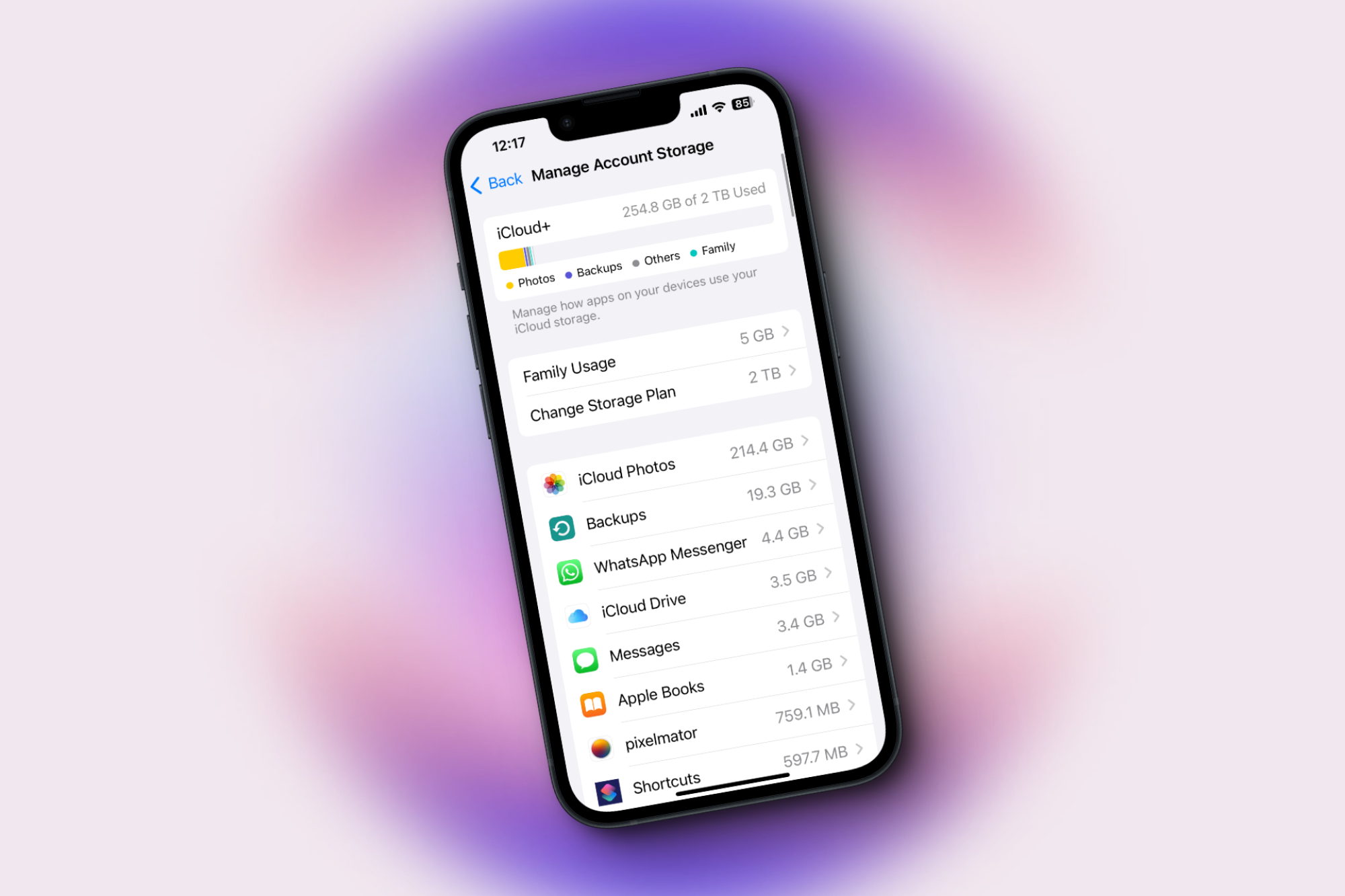 Управление хранилищем для iCloud Drive