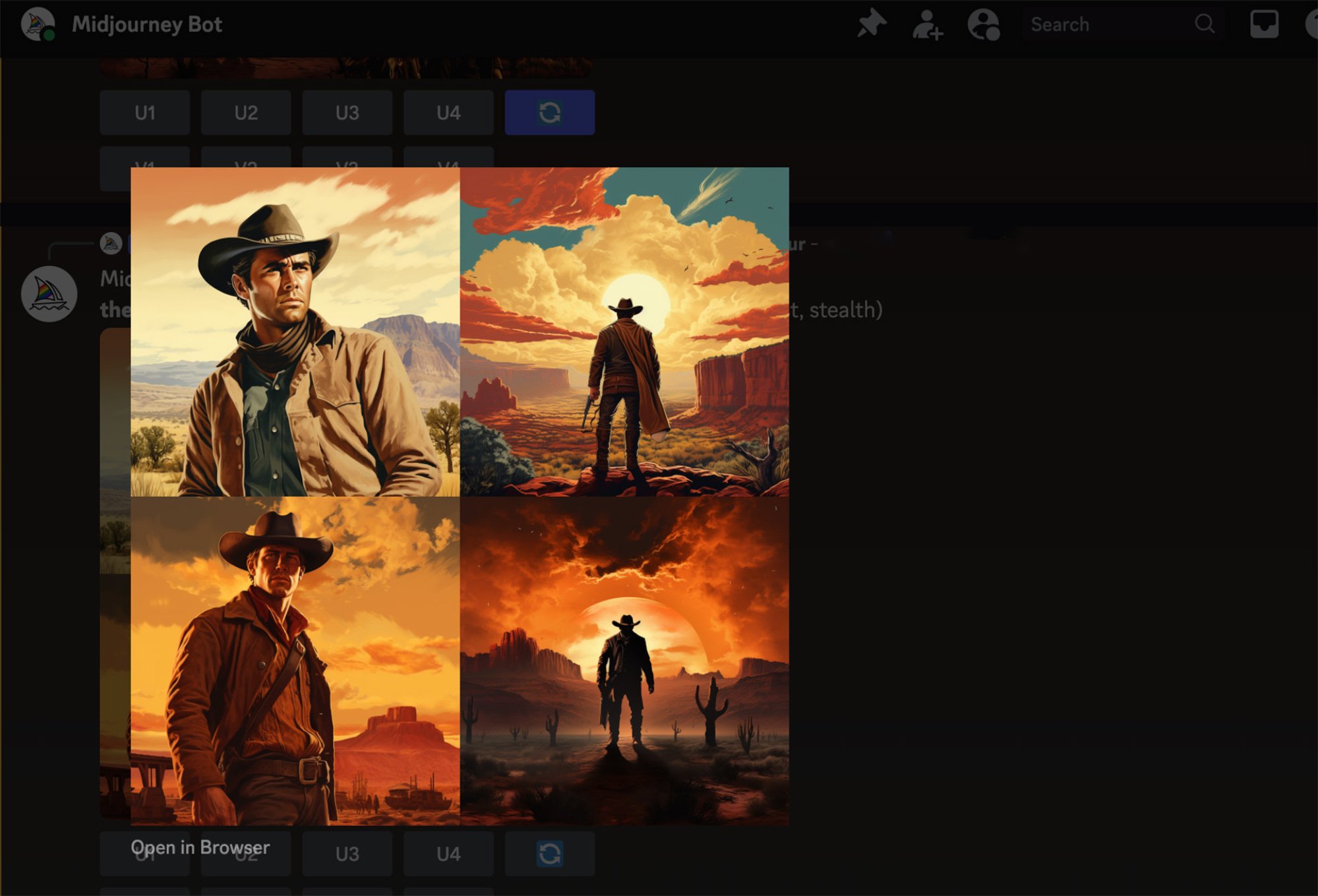 Изображения Midjourney в Discord
